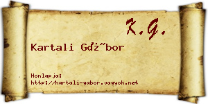 Kartali Gábor névjegykártya