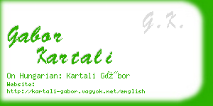 gabor kartali business card